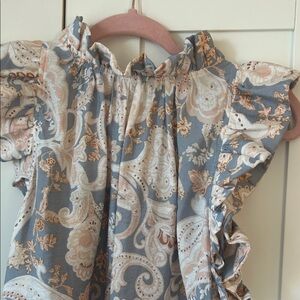 Floral Ruffle Sleeve Blouse